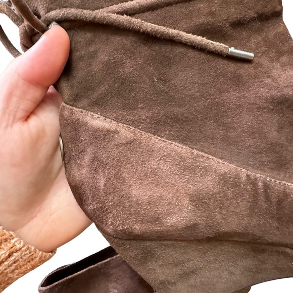 BCBG Suede Mixx Wedge Heel Ankle Booties in Dark Brown in Size US 6 / EU 36 - Picture 12 of 16